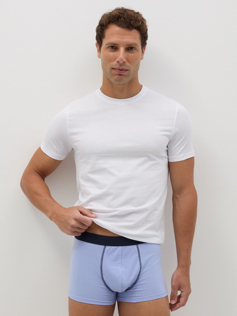 Three-pair pack boxer shorts in stretch cotton with micro pattern_0