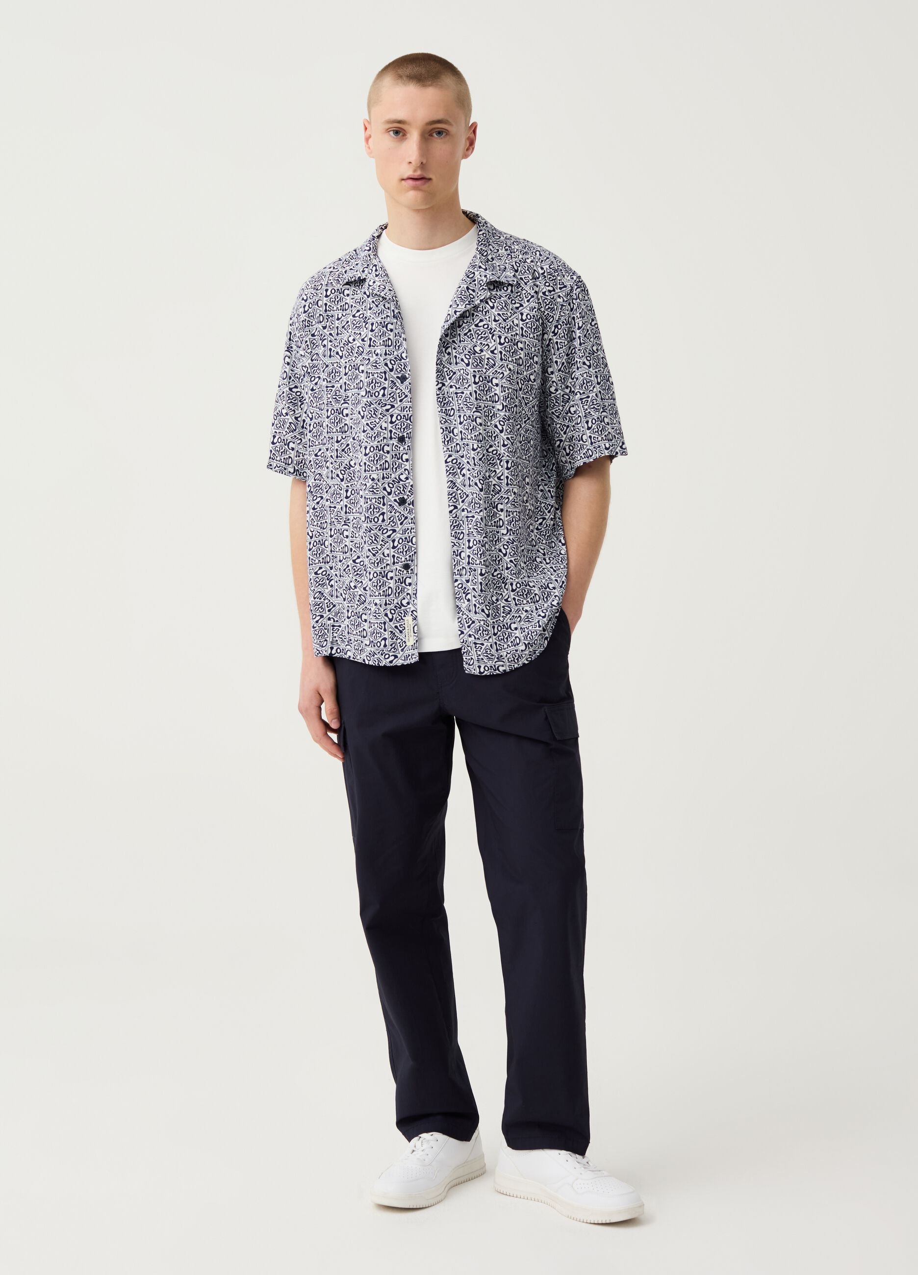 Ovs Camicia a maniche corte stampa logo all-over
