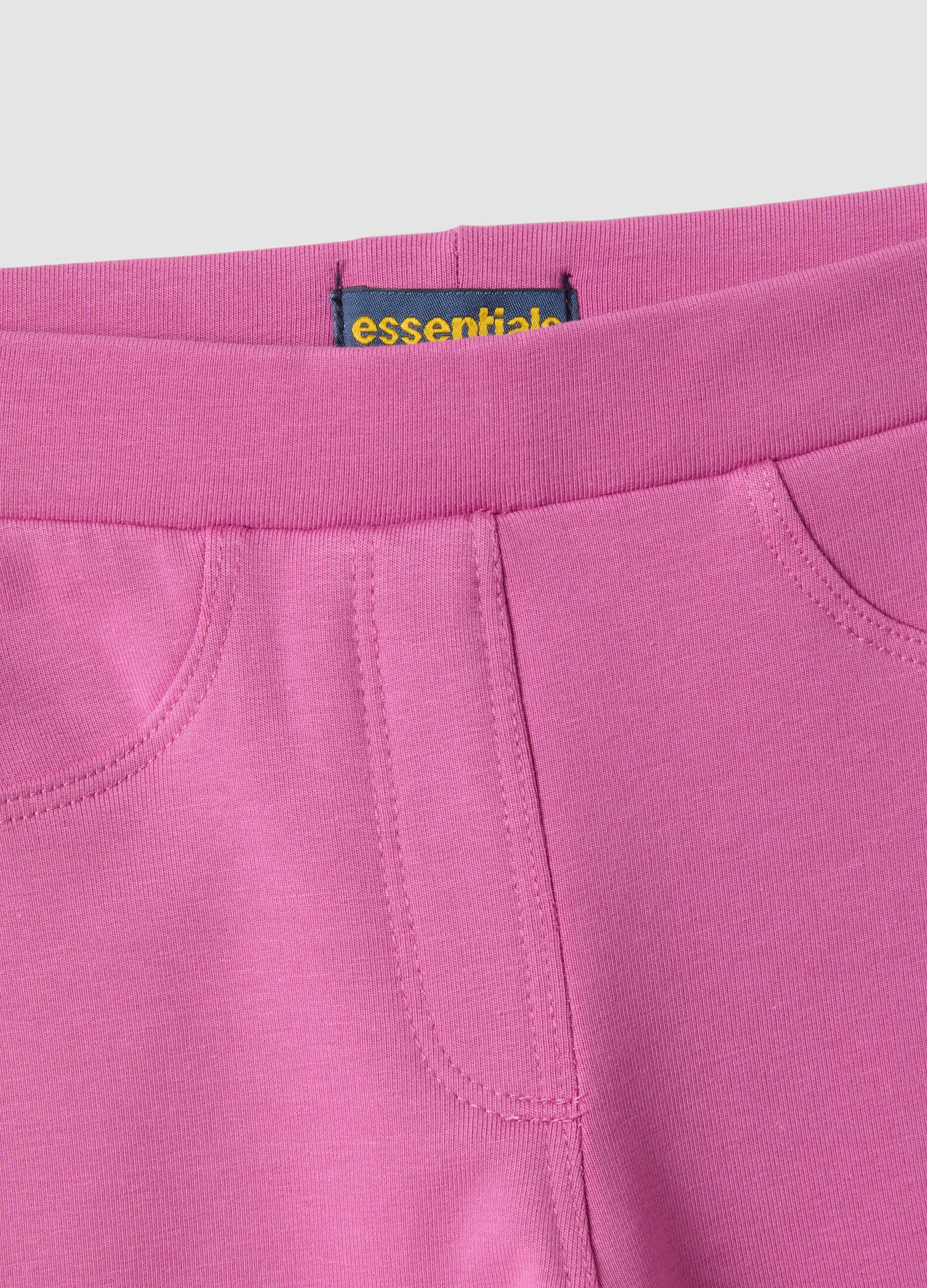 Pink flared treggings in stretch organic cotton