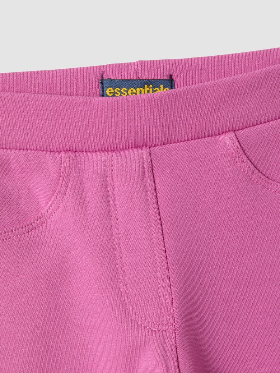 Treggings rosa flare in cotone organico elasticizzato_3