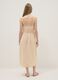 Beige striped pure cotton regular-fit dress with thin straps_2