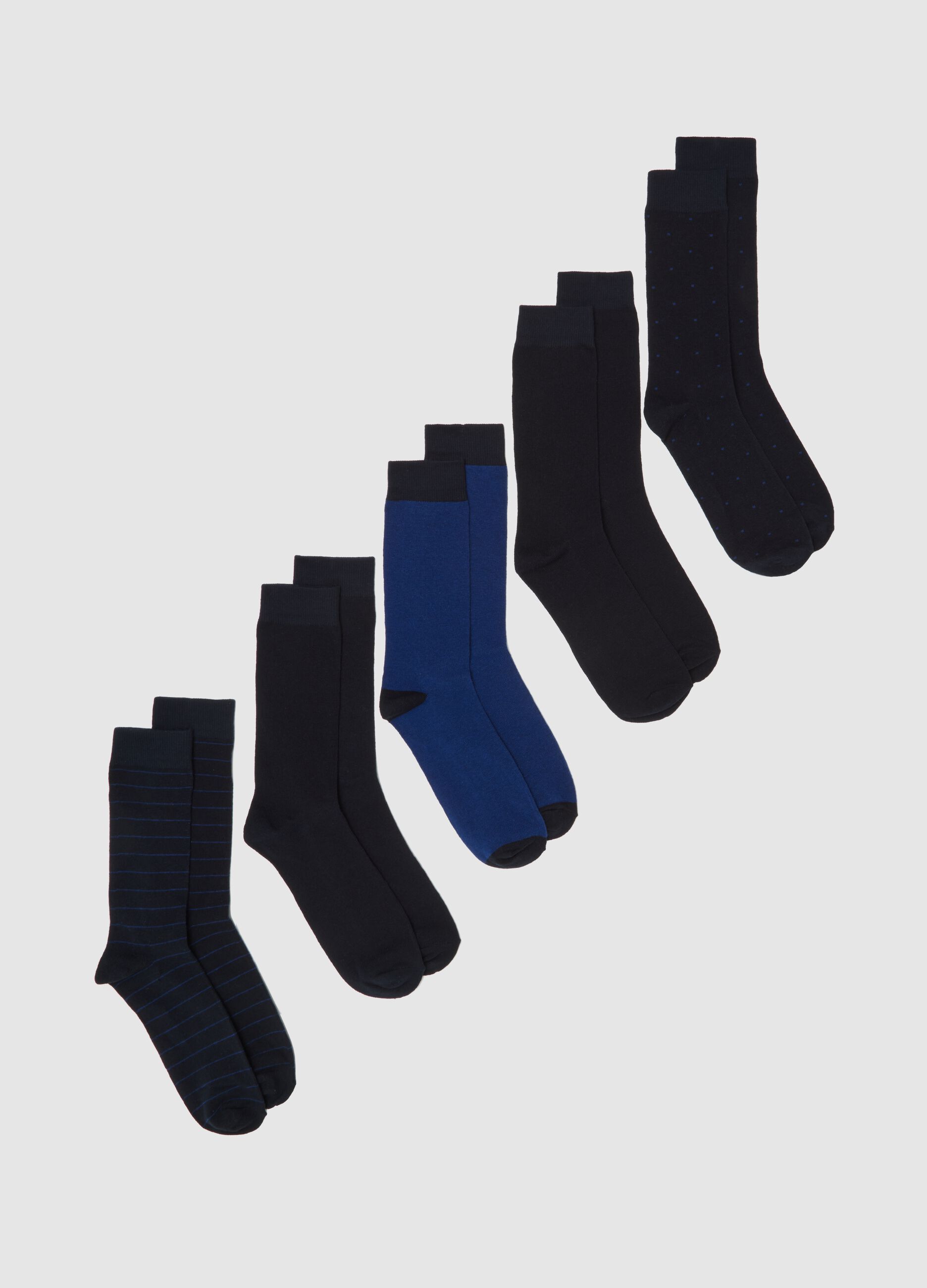 Multicolour short cotton blend socks multipack
