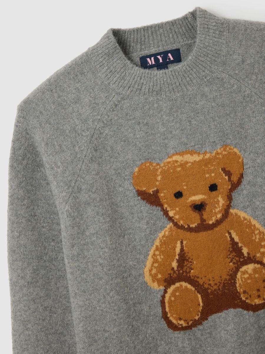 Maglione grigio con stampa_1