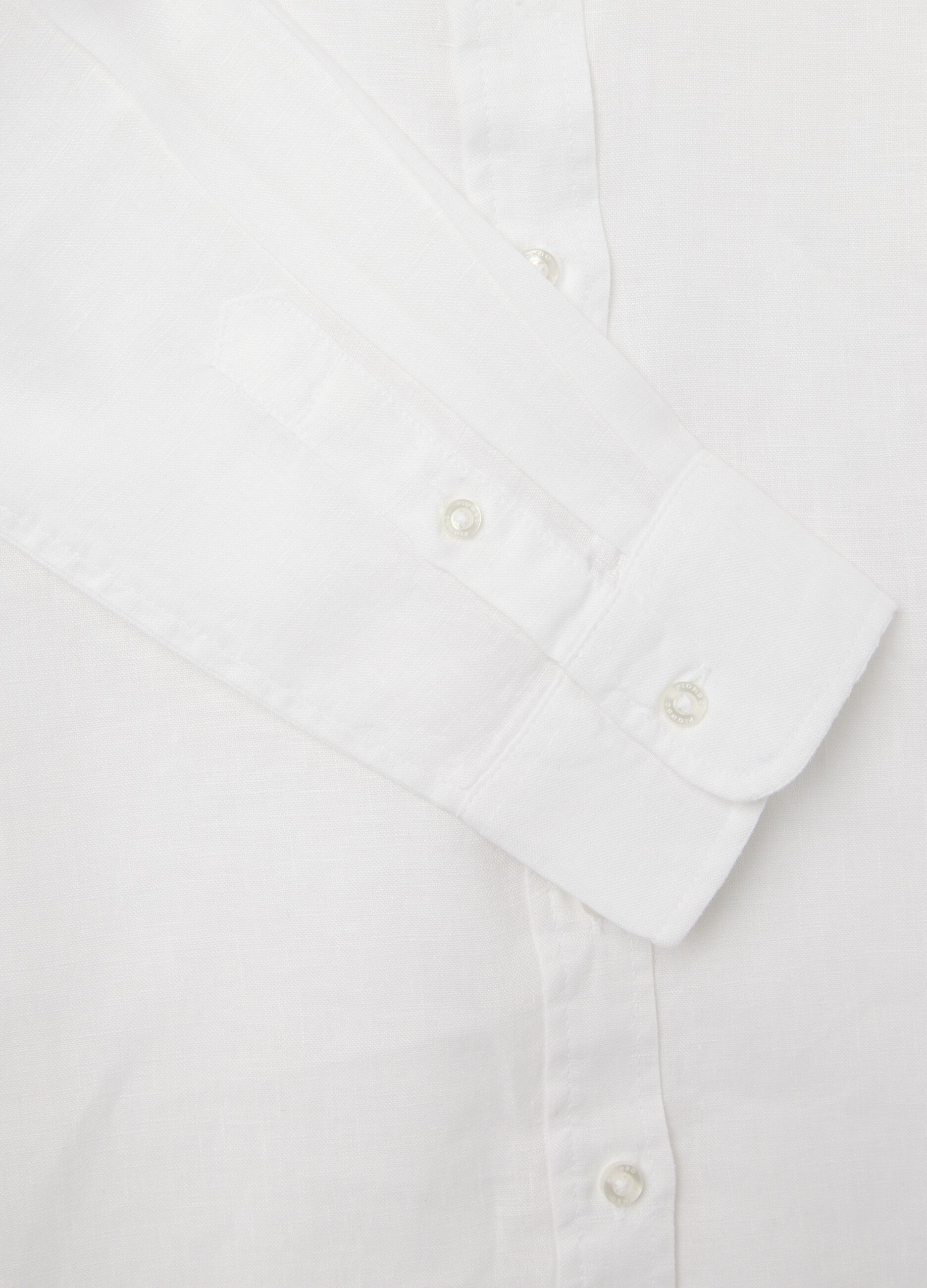 White regular-fit shirt in linen