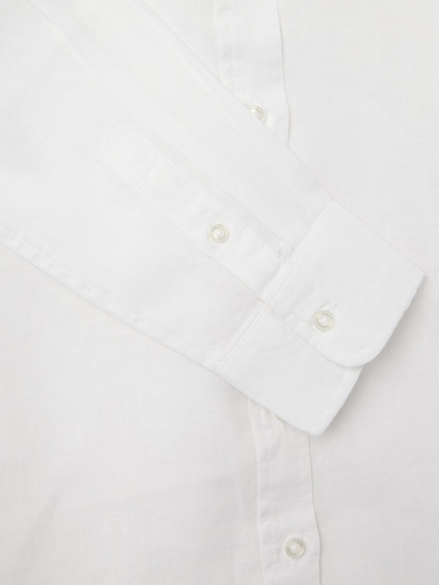 White regular-fit shirt in linen_5