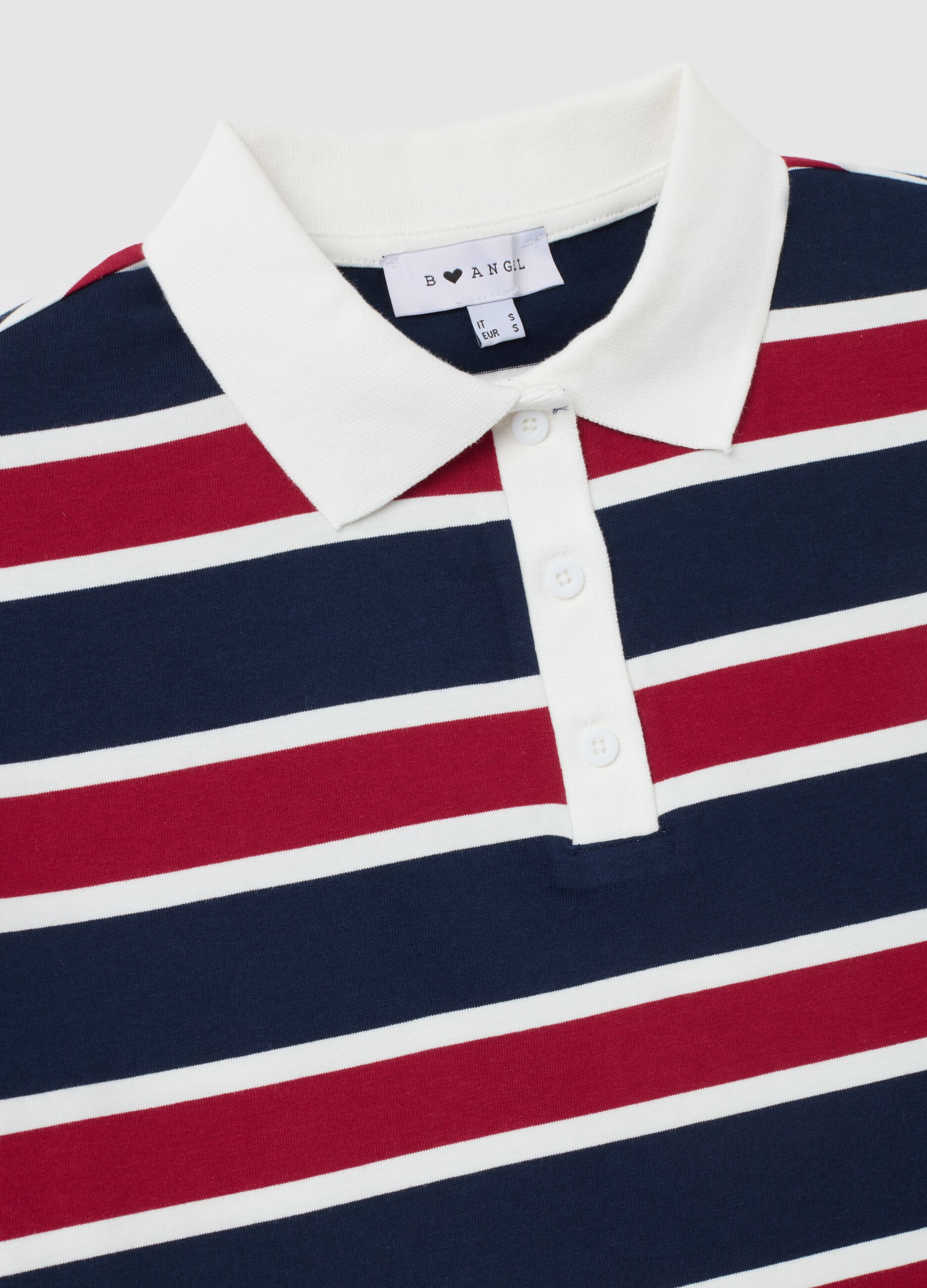 Polo in puro cotone multicolor over fit a righe