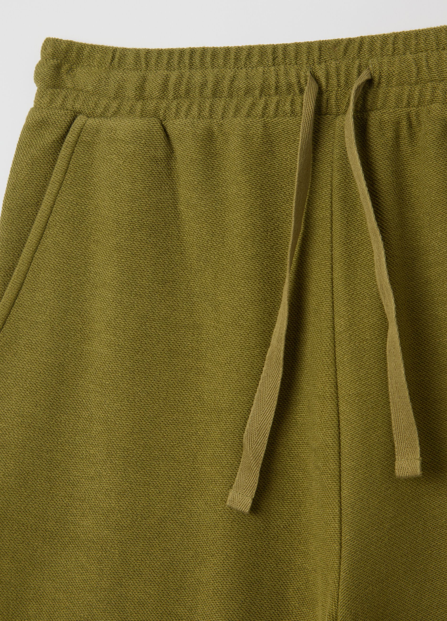 Green cotton Bermuda shorts by Piombo