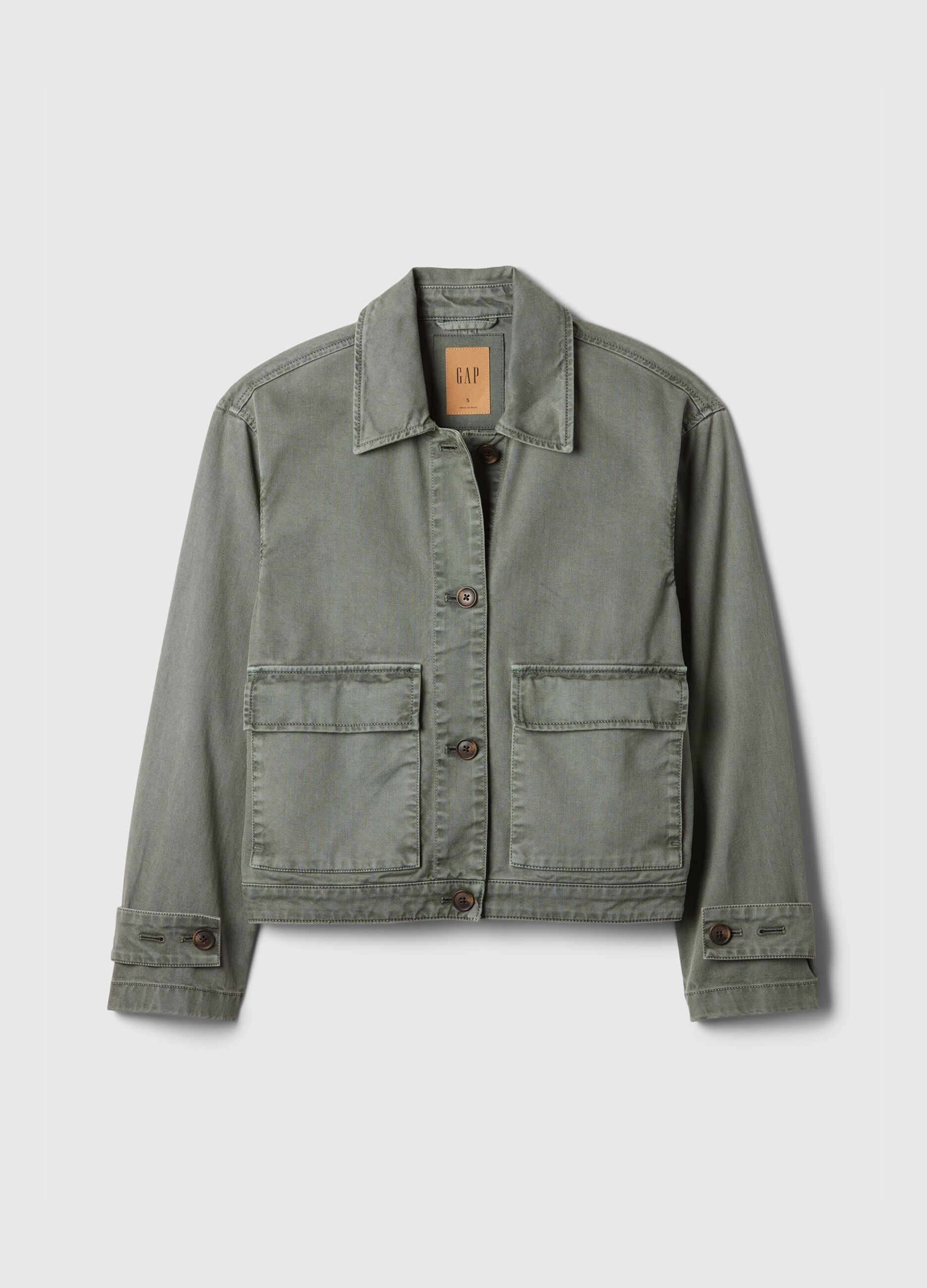 Utility shacket in cotton