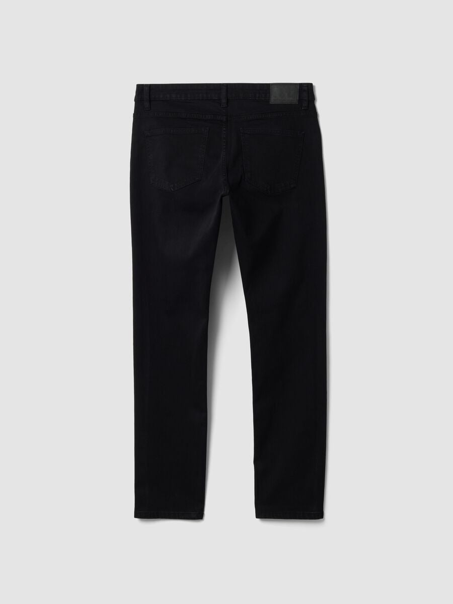 Black slim-fit stretch cotton denim jeans_6