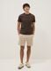 Beige cotton-blend regular-fit shorts with drawstring_0