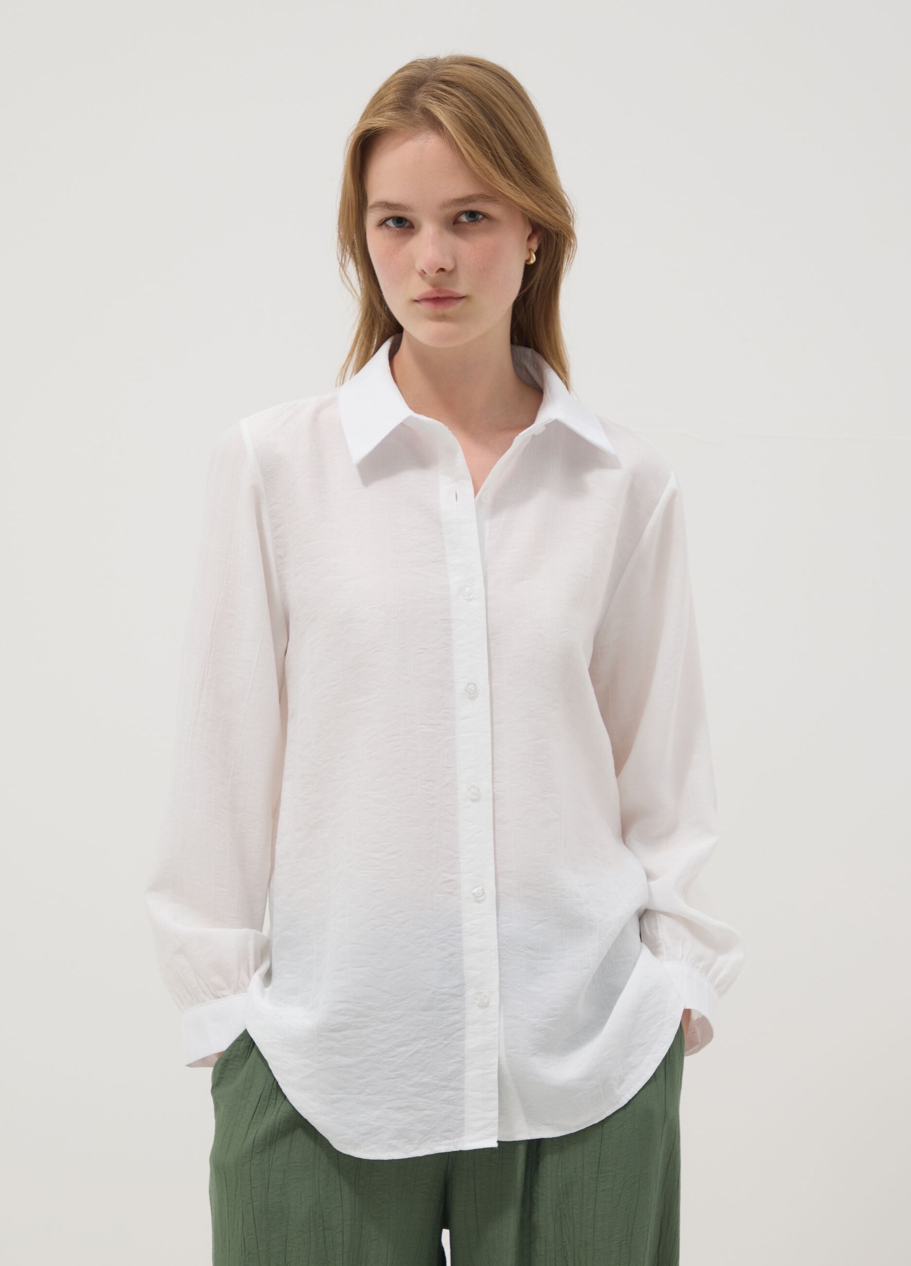 Camicia bianca in misto viscosa