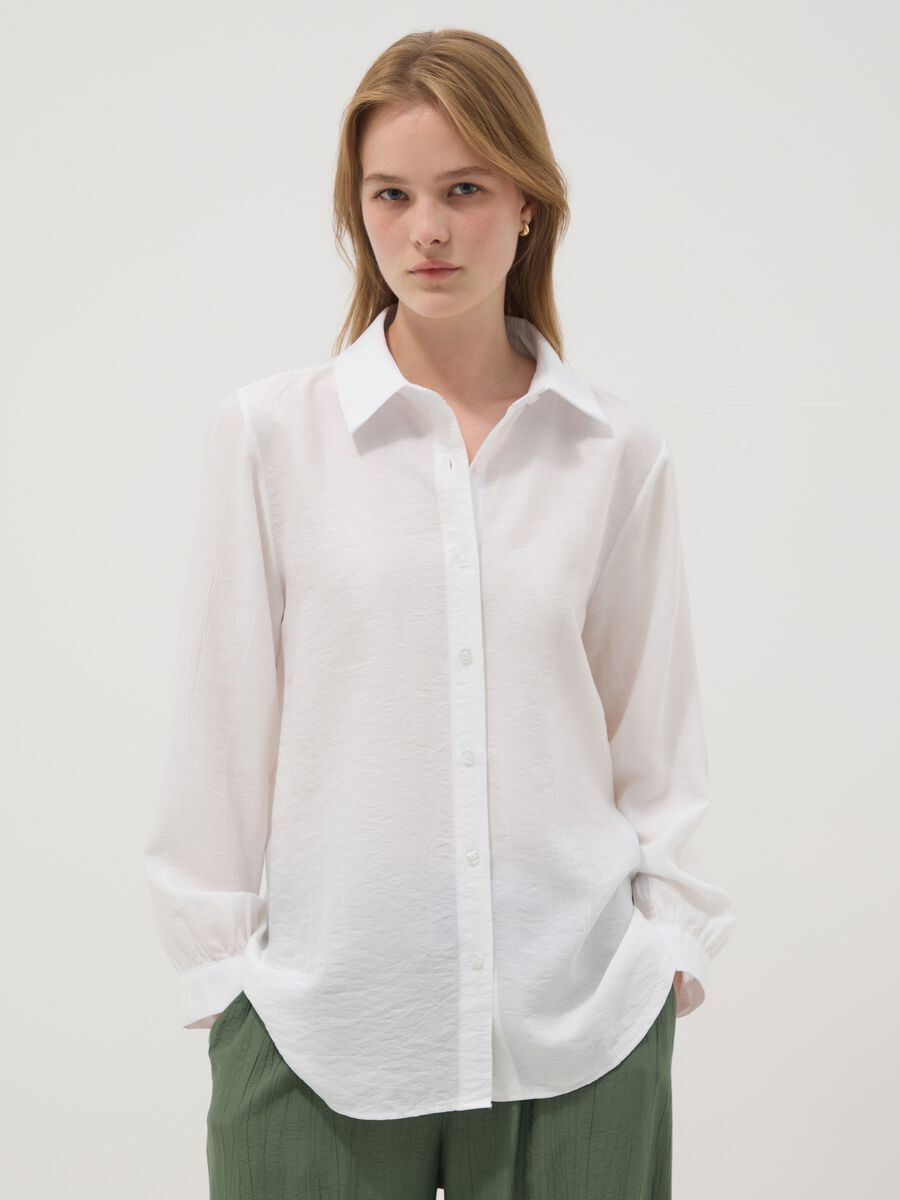 White viscose-blend shirt_1