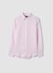 White and pink striped pure linen shirt, regular fit_4