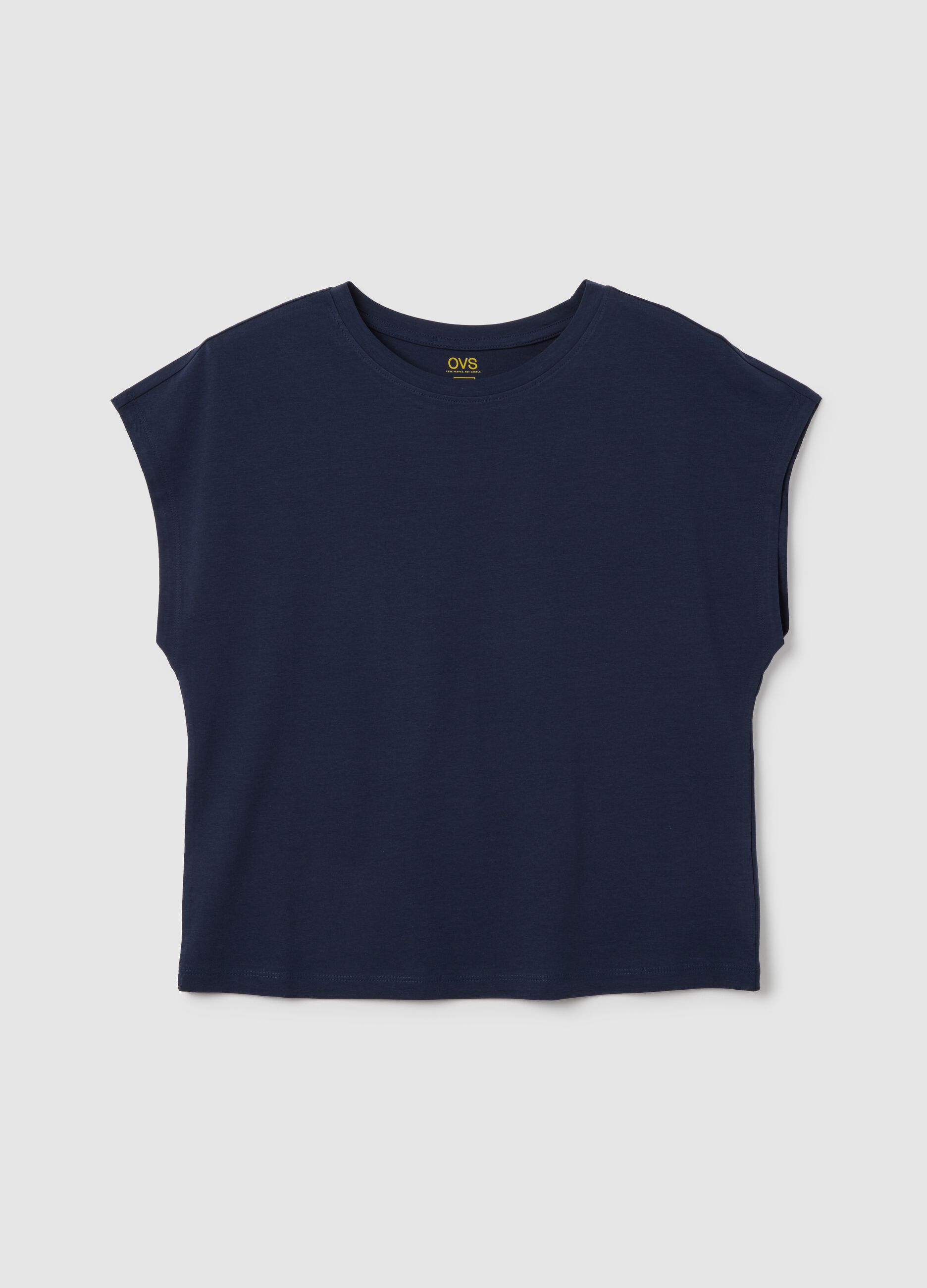 Ladies' blue cotton t-shirt
