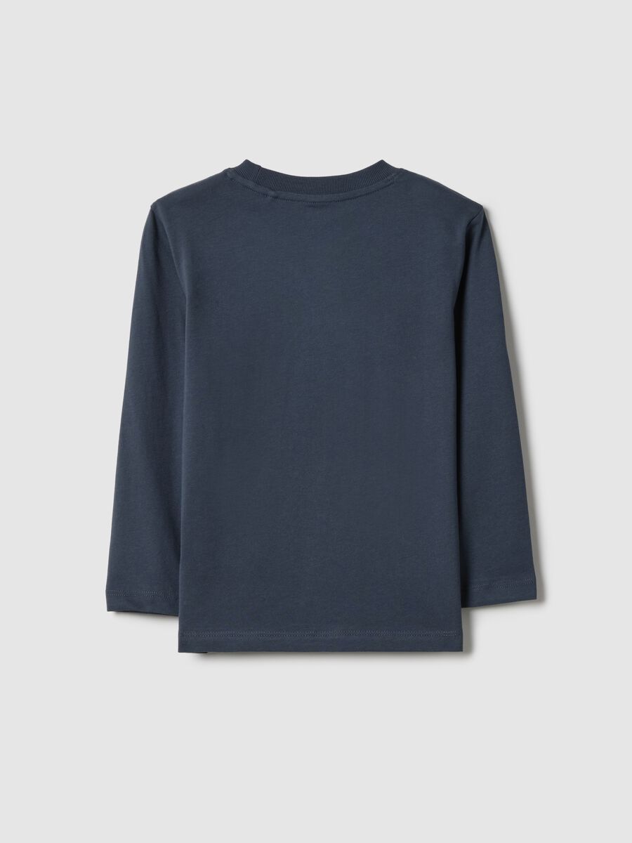 Children's blue pure cotton t-shirt regular fit with print_1