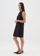 Sleeveless black fitted dress with embellished neckline_1