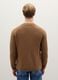 Brown crew-neck regular fit sweater with knitted pattern_3