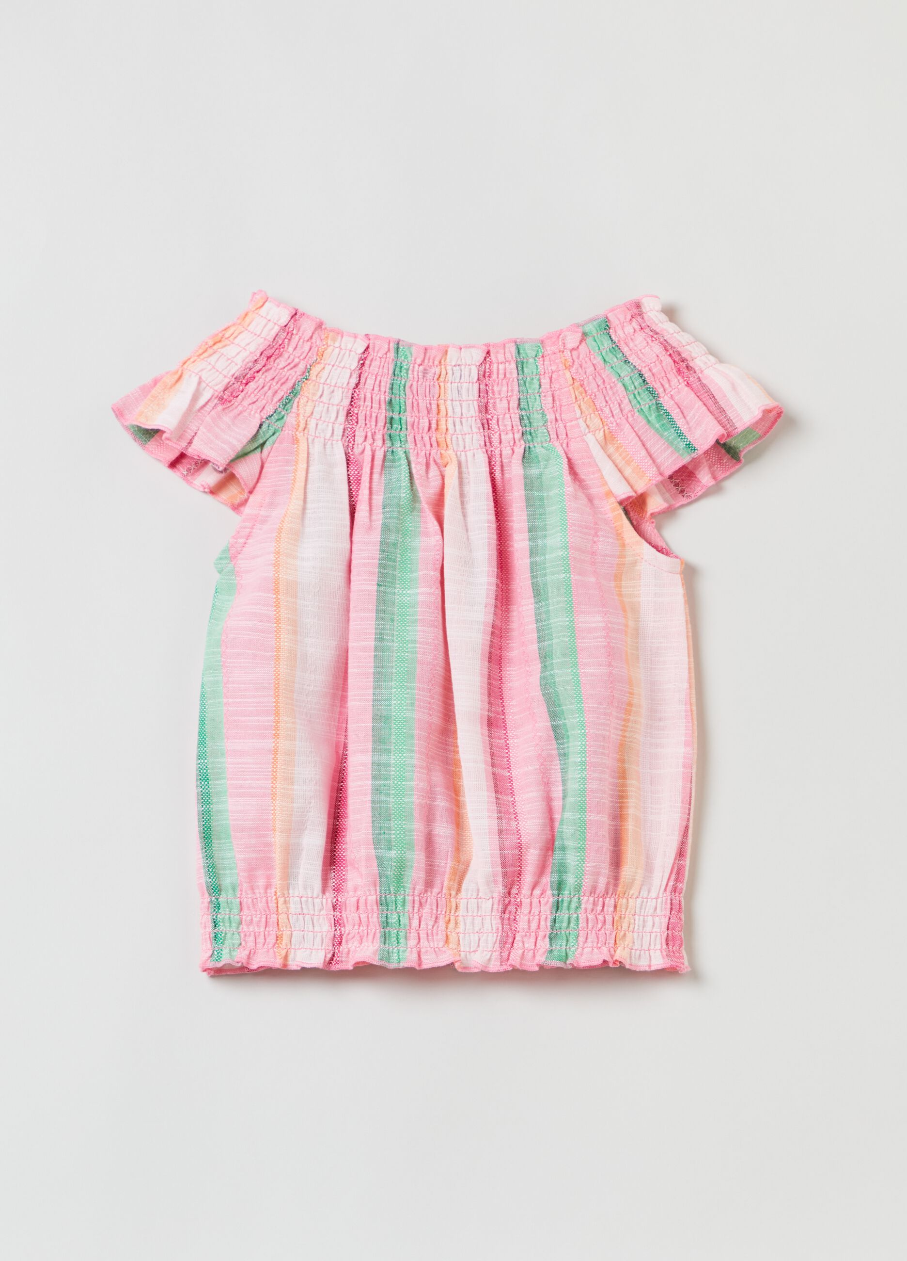 Blusa in garza di cotone fantasia multicolor_2