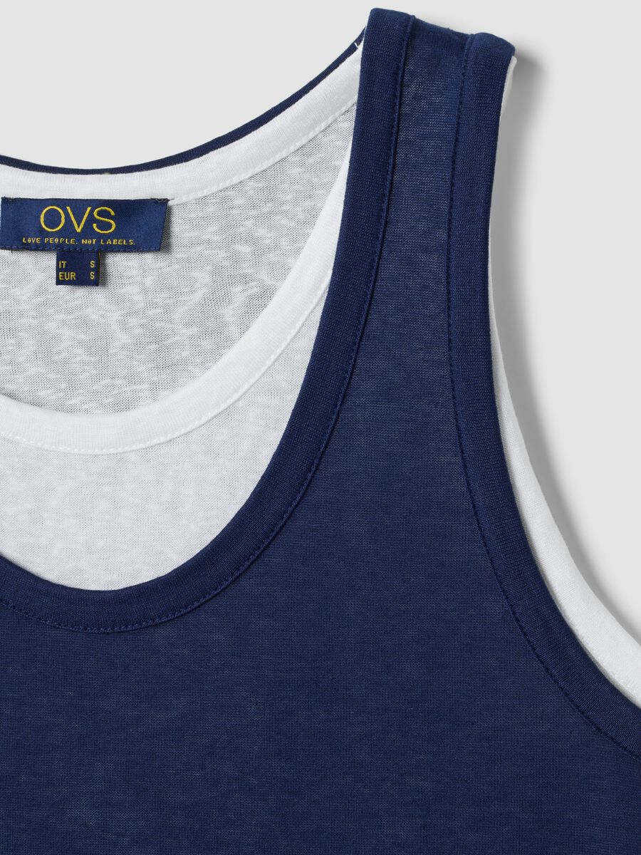 Tank top blu in misto viscosa regular fit_5