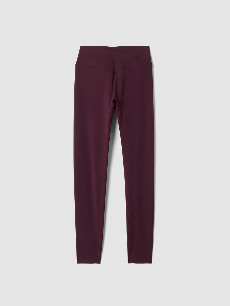 Leggings slim viola in tessuto elasticizzato a vita regular ALTAVIA STUDIO_5
