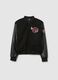 Giubbotto bomber nero da bambino regular fit con stampa Chicago Bulls_0