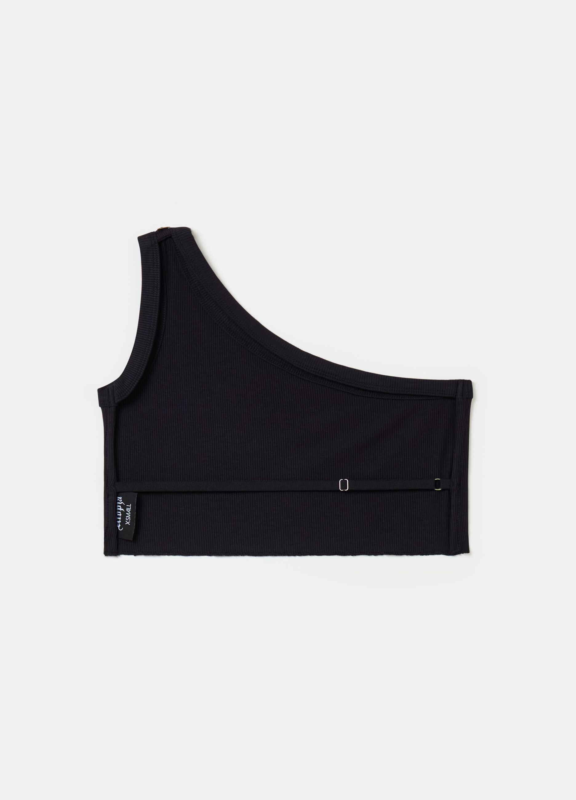 One-Shoulder Backless Tank Black