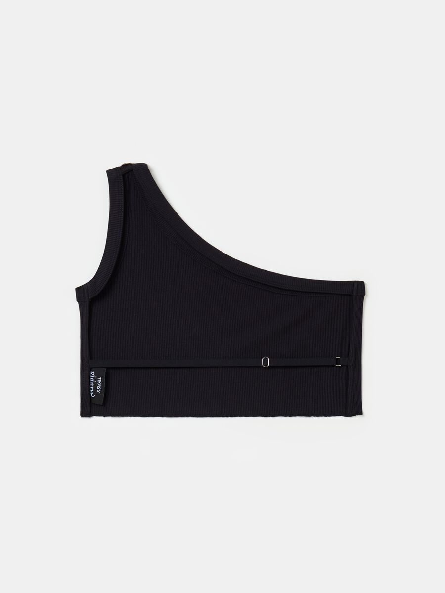 One Shoulder Backless Tank Black_5