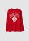 Red organic cotton graphic-print T-shirt for boys_3