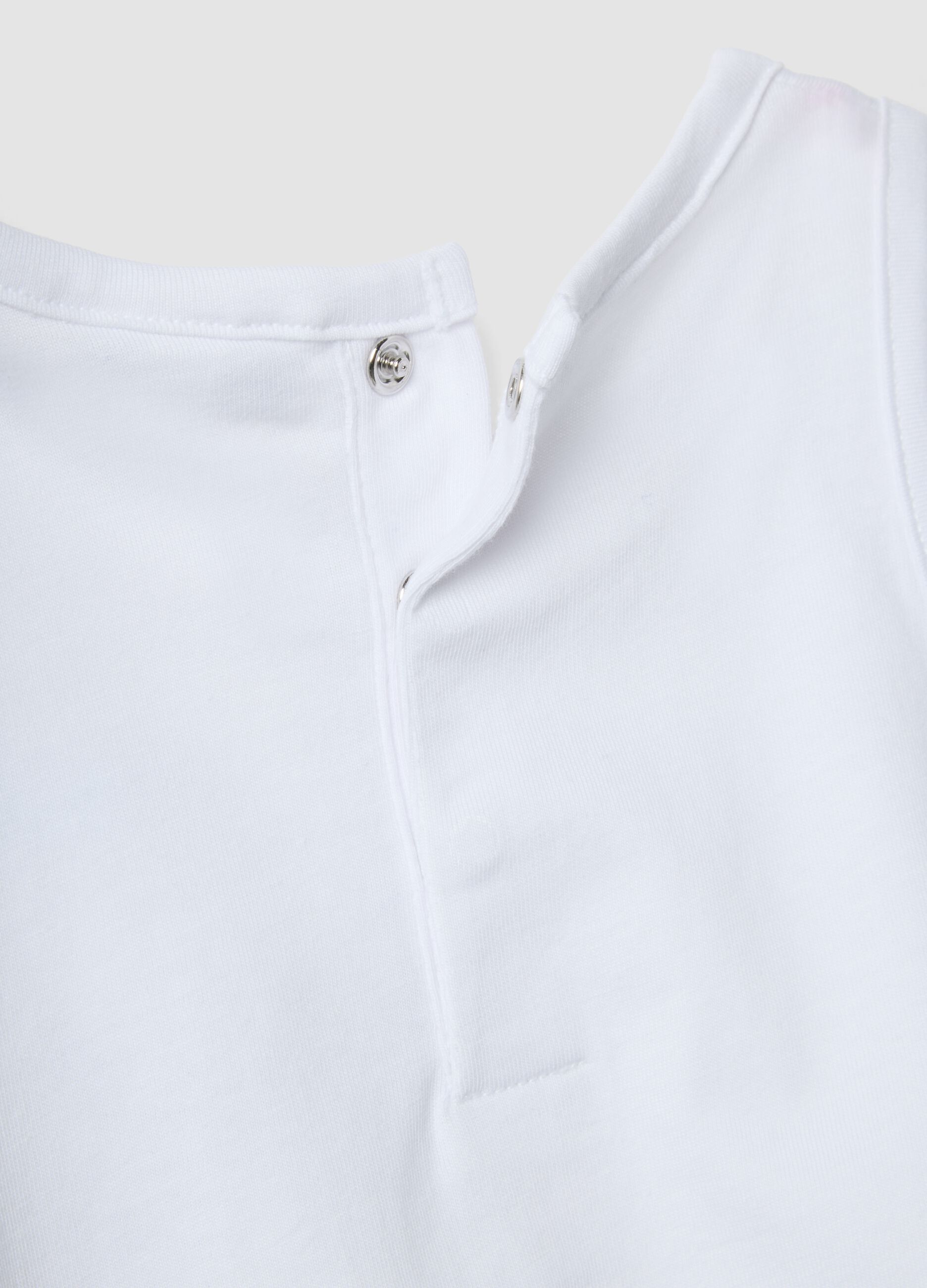 White pure cotton boys&rsquo; vest, regular fit, with crab prints