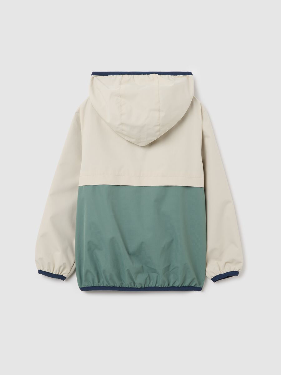Two-tone rain jacket with hood_1