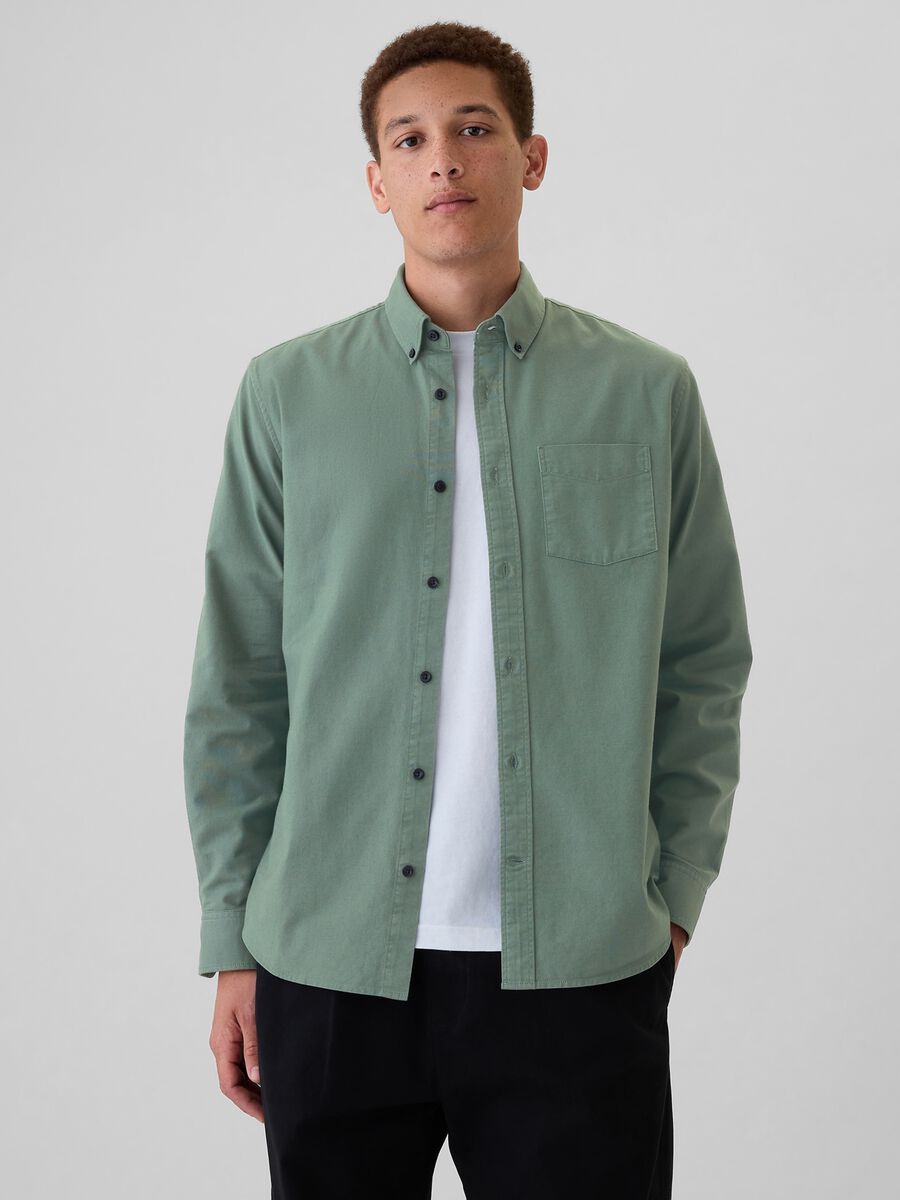Camicia regular fit in cotone oxford_0
