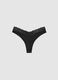 Black thong in stretch fabric with lace details_4