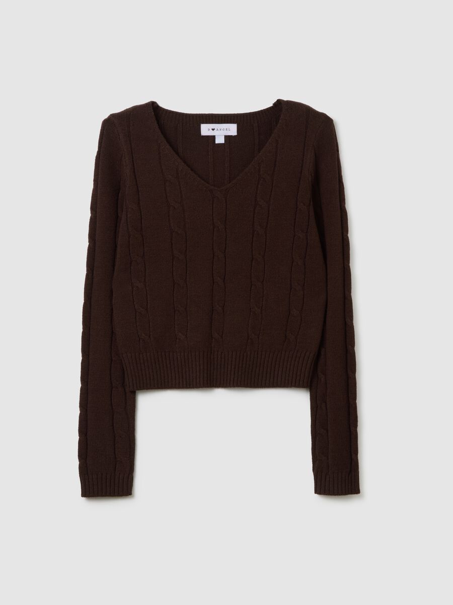 Maglione in misto cotone marrone regular fit_4