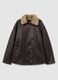 Brown jacket with oversized contrast collar_4