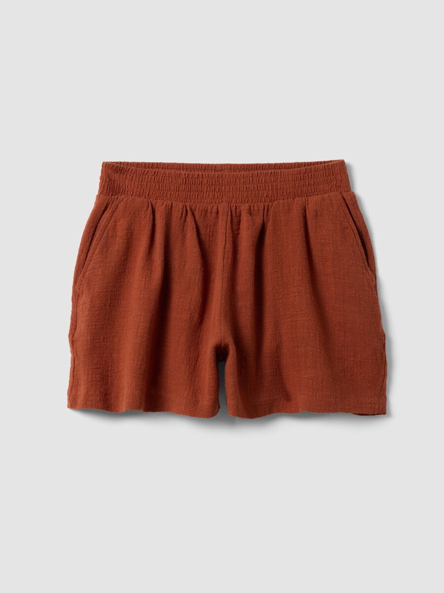 Brown pure cotton shorts_0