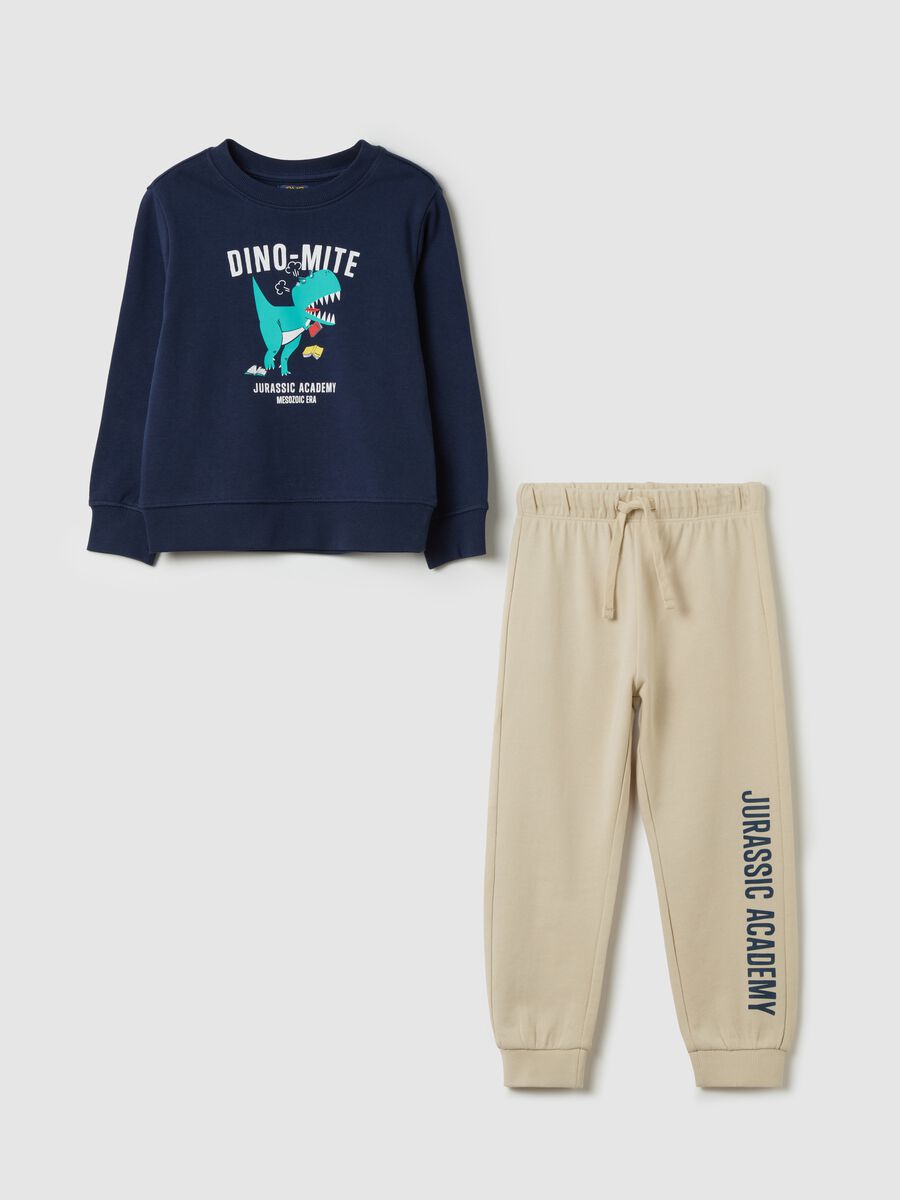 Fleece jogging set with "Jurassic Academy" print_0