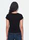 T-shirt nera in puro cotone a girocollo con scritta_3