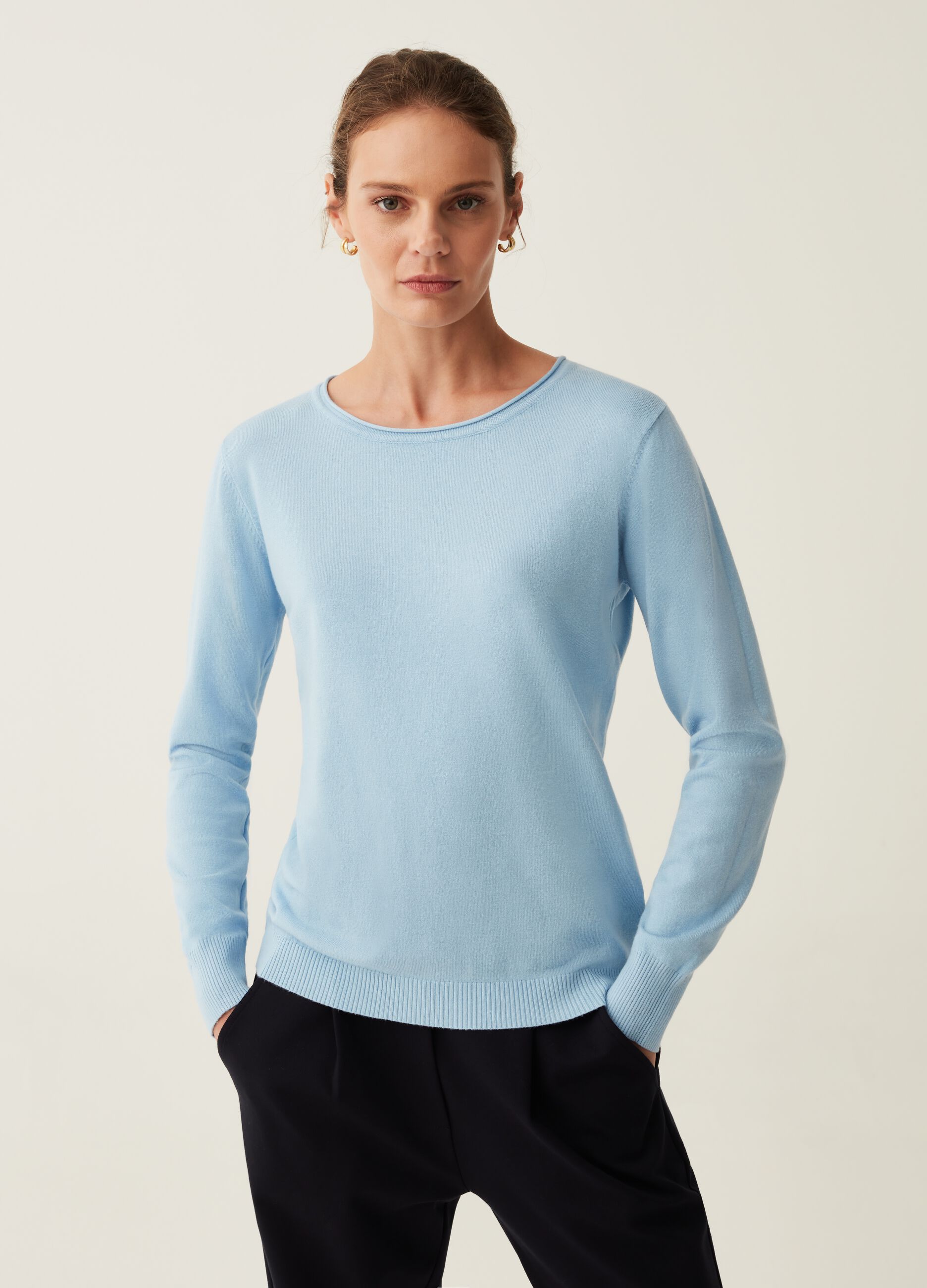 Maglia girocollo a maniche lunghe_1