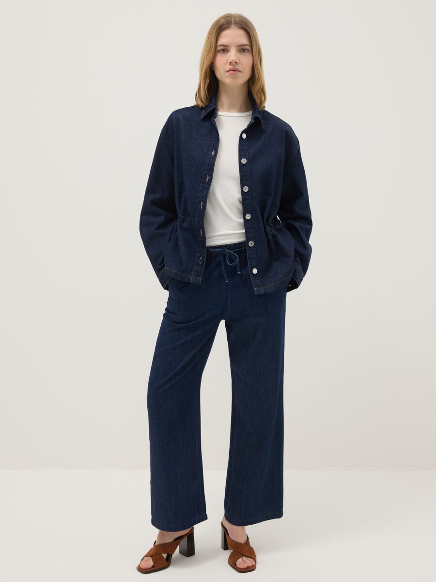 Jeans Donna A Vita Alta Gamba Larga – Moda Anni '90 – Cotone Morbido – Lavaggio Chiaro – Taglie Forti