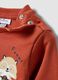 T-shirt arancione in puro cotone organico con stampa animaletti_3