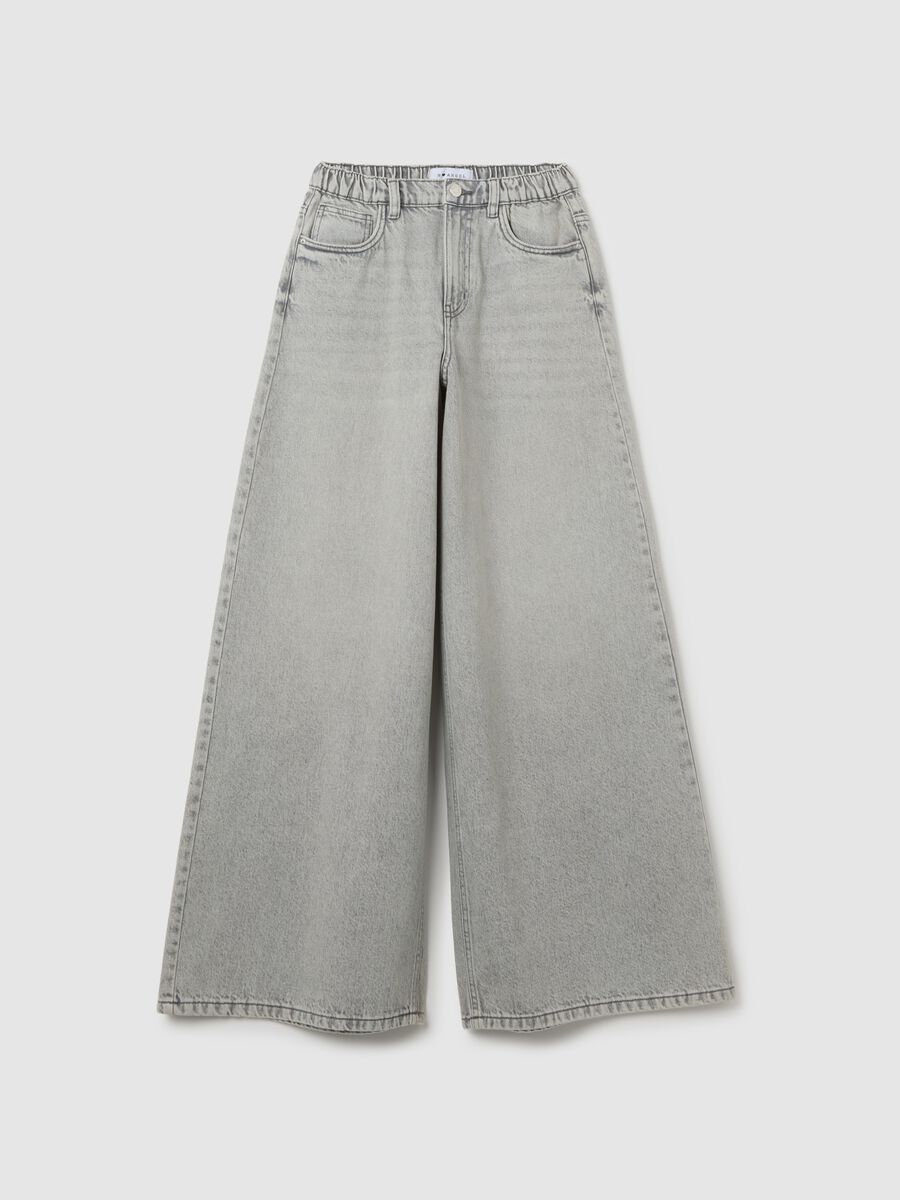 B.Angel Grey Wide Cotton Jeans_4