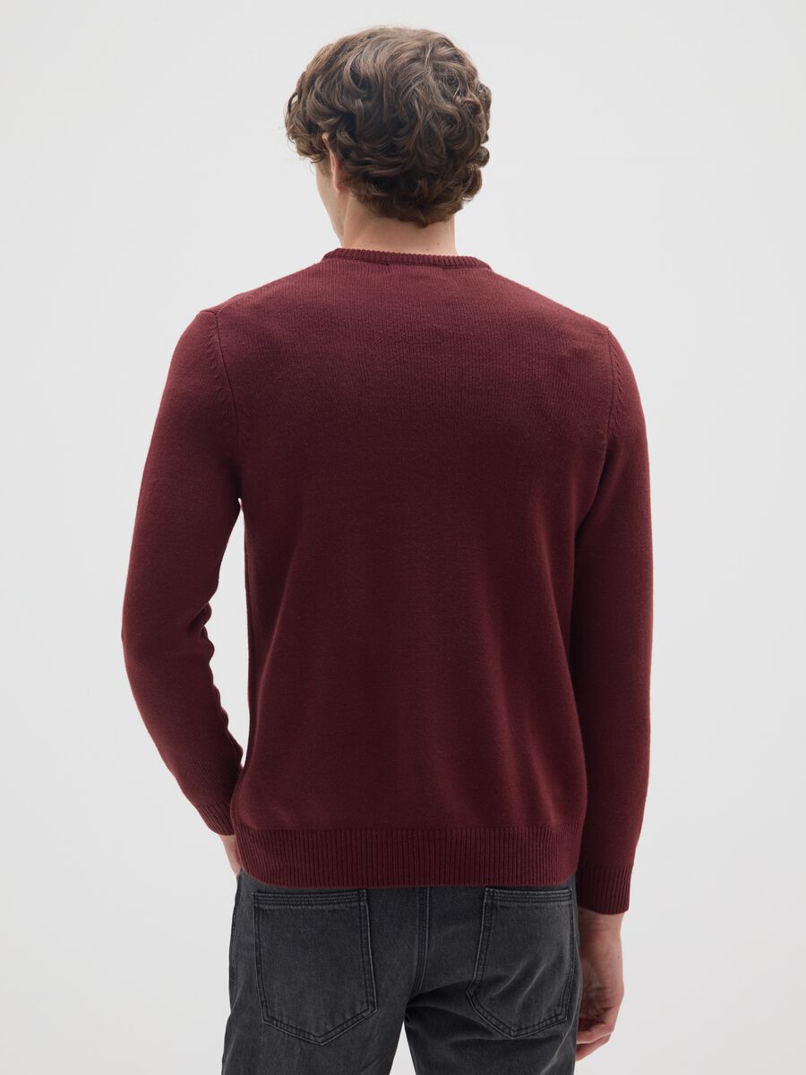 Red regular fit sweater_2