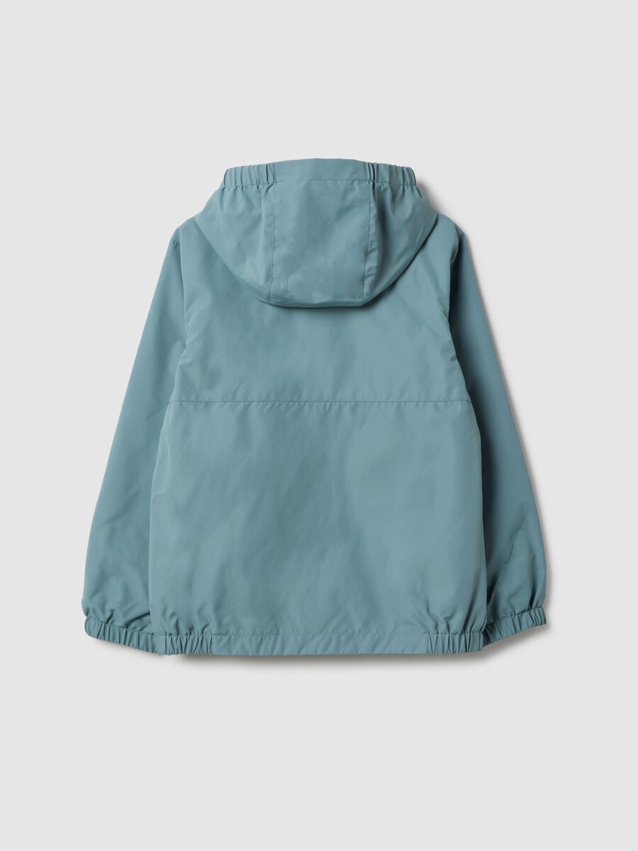 Boy's Regular Fit Blue Jacket with Hoodie_1