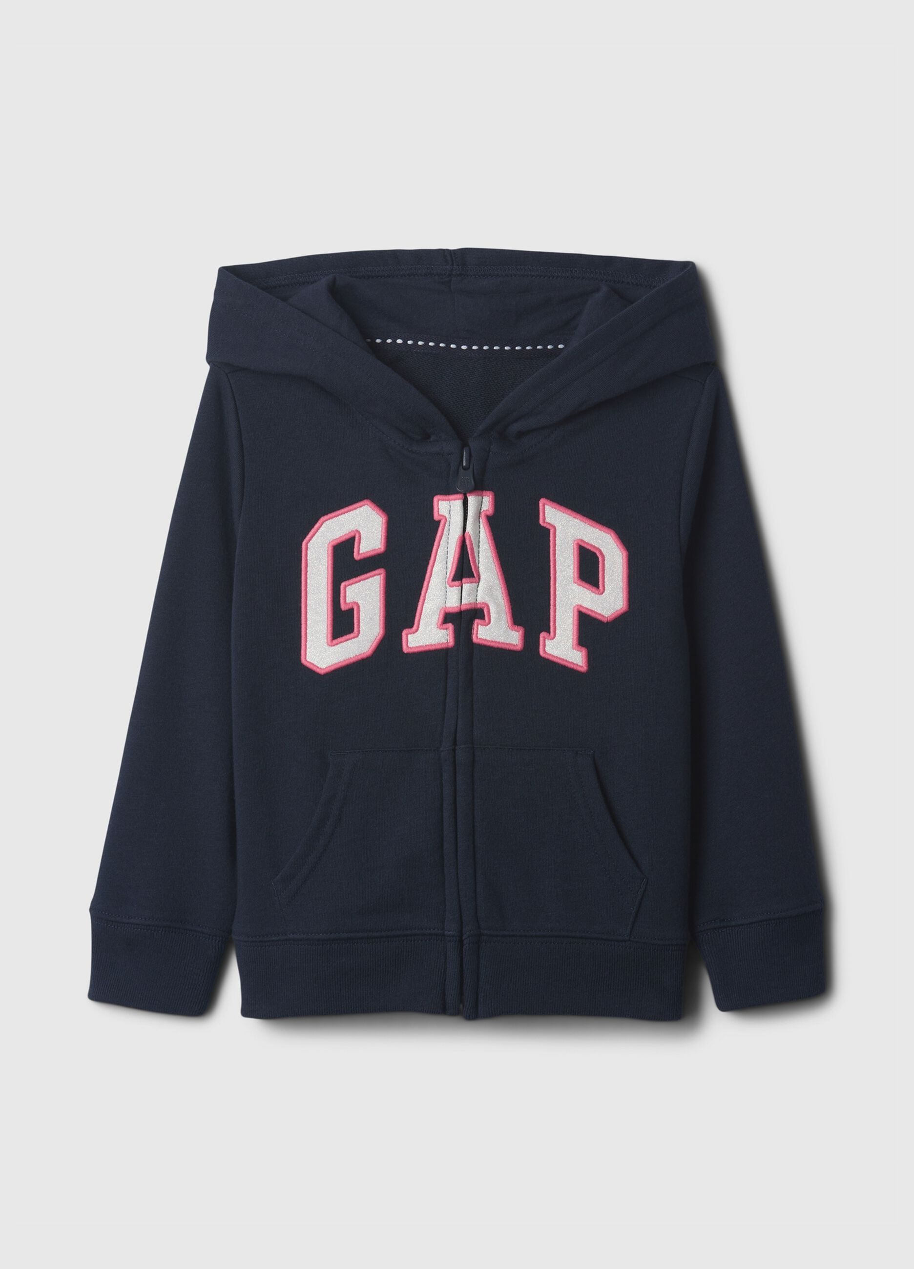 Full-zip con cappuccio e ricamo logo