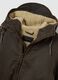 Brown cotton blend regular fit heavy parka jacket with zip_1