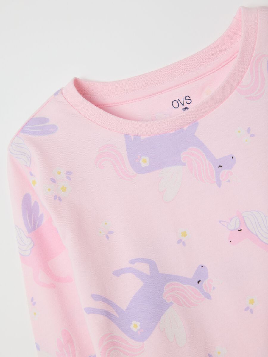 Girls' Pyjama in Pure Pink Cotton Regular Fit_3