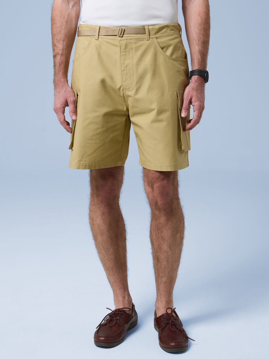 ALTAVIA SAILING beige pure cotton cargo shorts_1