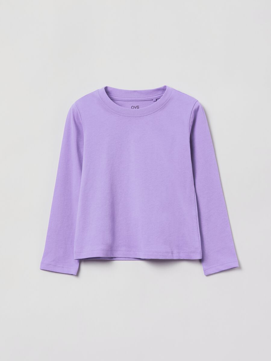T-shirt in cotone a maniche lunghe_0