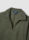 Green pure organic cotton kaftan with V-neck_5