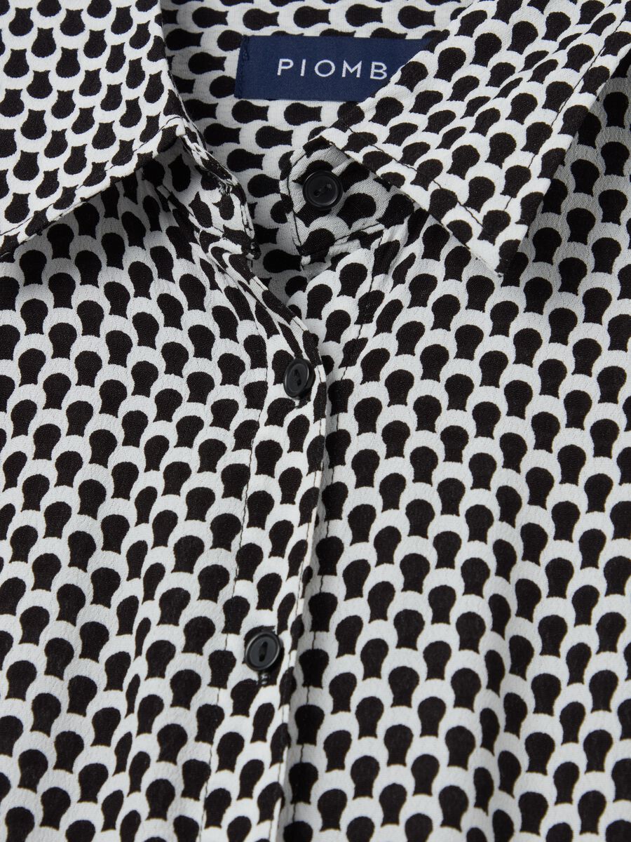 Shirt dress in viscose with micro print_5